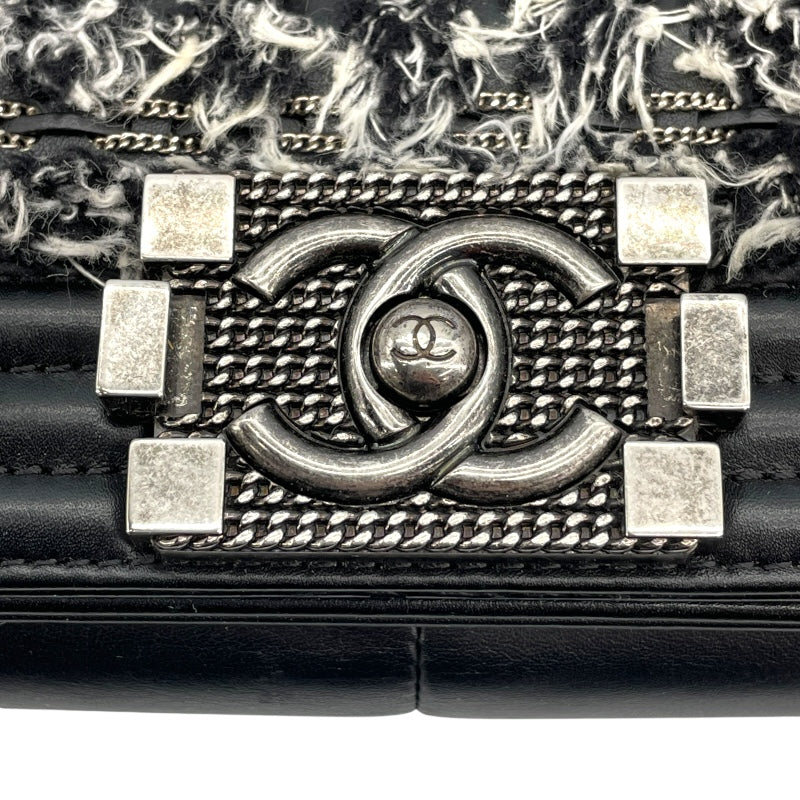 シャネル CHANEL ボーイシャネル25 A67086 ブラック SV金具 ツイード レディース ショルダーバッグ