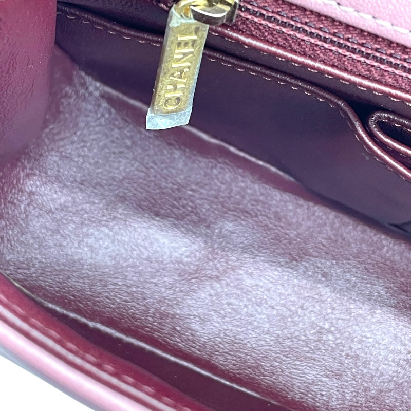シャネル CHANEL ココマーク チェーン ショルダー ピンク GD金具 ラム レディース ショルダーバッグ