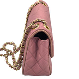 シャネル CHANEL ココマーク チェーン ショルダー ピンク GD金具 ラム レディース ショルダーバッグ