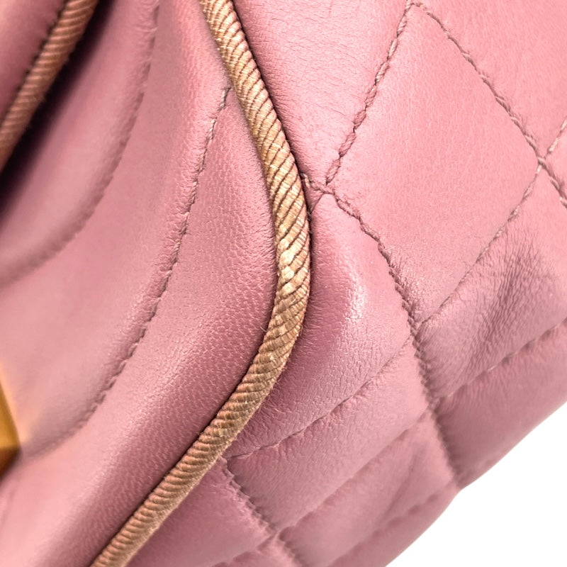 シャネル CHANEL ココマーク チェーン ショルダー ピンク GD金具 ラム レディース ショルダーバッグ