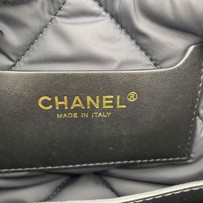 シャネル CHANEL ラージホーボー AS4698 ブラック ホワイト GD