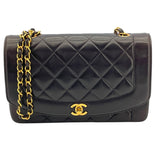 シャネル CHANEL ダイアナ25 A01165 3番台 ブラック GD金具 ラム レディース ショルダーバッグ