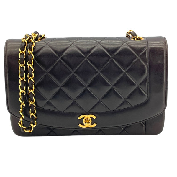 シャネル CHANEL ダイアナ25 A01165 3番台 ブラック GD金具 ラム レディース ショルダーバッグ