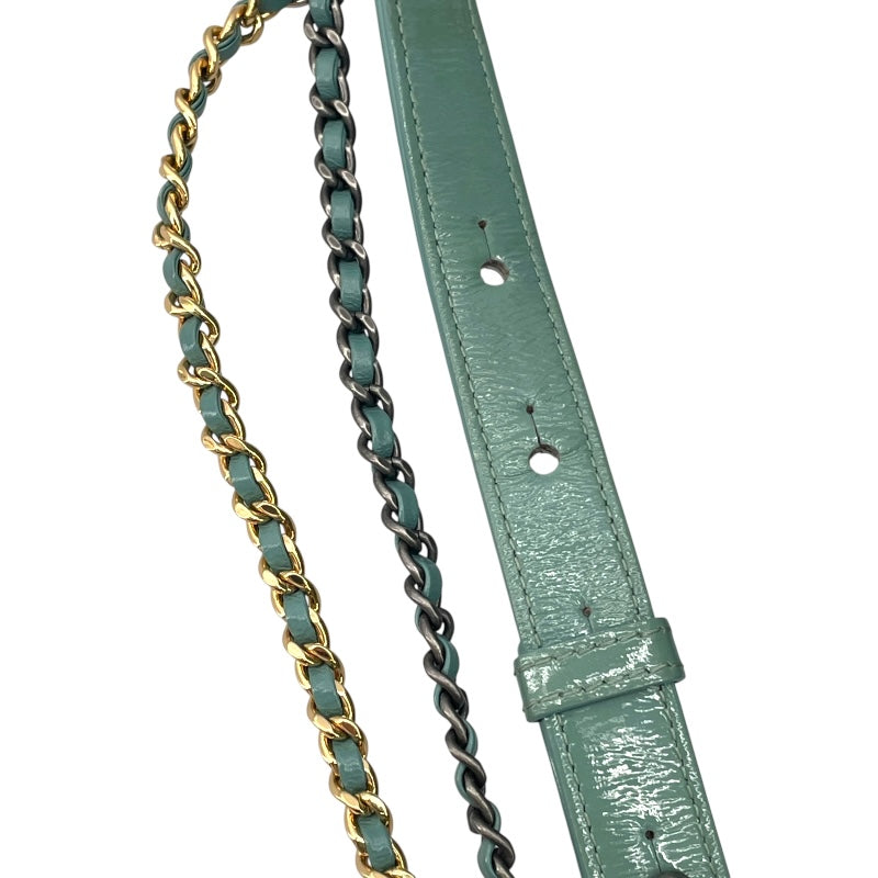 シャネル CHANEL ガブリエル ドゥ ミデ A93824 25番台 グリーン GD/SV金具 ツイード/ビニール レディース ショルダーバッグ