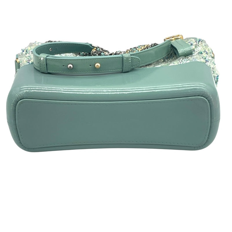 シャネル CHANEL ガブリエル ドゥ ミデ A93824 25番台 グリーン GD/SV金具 ツイード/ビニール レディース ショルダーバッグ