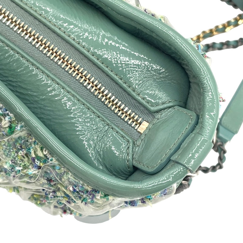 シャネル CHANEL ガブリエル ドゥ ミデ A93824 25番台 グリーン GD/SV金具 ツイード/ビニール レディース ショルダーバッグ