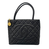 シャネル CHANEL 復刻トート A01804 7番台 ブラック GD金具 キャビアスキン レディース トートバッグ