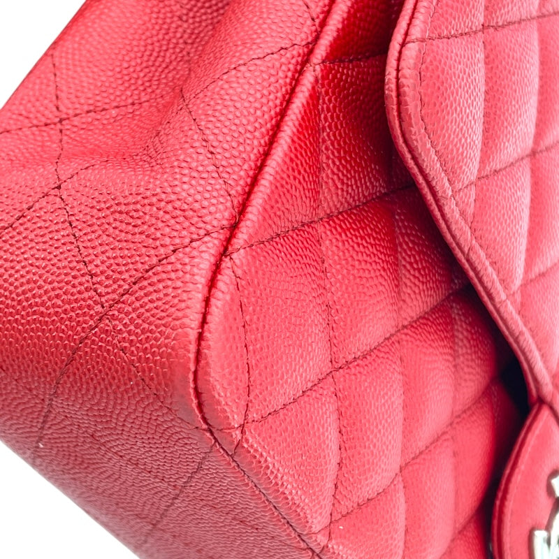 シャネル CHANEL マトラッセ25 A01112 25番台 レッド SV金具 キャビア レディース ショルダーバッグ