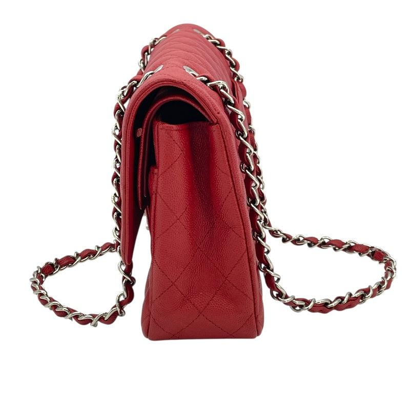 シャネル CHANEL マトラッセ25 A01112 25番台 レッド SV金具 キャビア レディース ショルダーバッグ