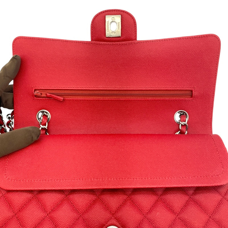 シャネル CHANEL マトラッセ25 A01112 25番台 レッド SV金具 キャビア レディース ショルダーバッグ