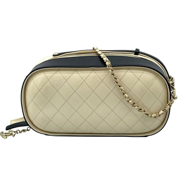 シャネル CHANEL チェンショルダー 27番台 アイボリー GD金具 カーフ レディース ショルダーバッグ
