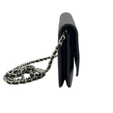 シャネル CHANEL チェンウォレット A48654 20番台 ブラック SV金具 キャビア レディース ショルダーストラップ