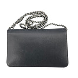 シャネル CHANEL チェンウォレット A48654 20番台 ブラック SV金具 キャビア レディース ショルダーストラップ