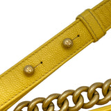 シャネル CHANEL ボーイシャネル25 Vステッチ A67086 25番台 イエロー GD金具 キャビア レディース ショルダーバッグ