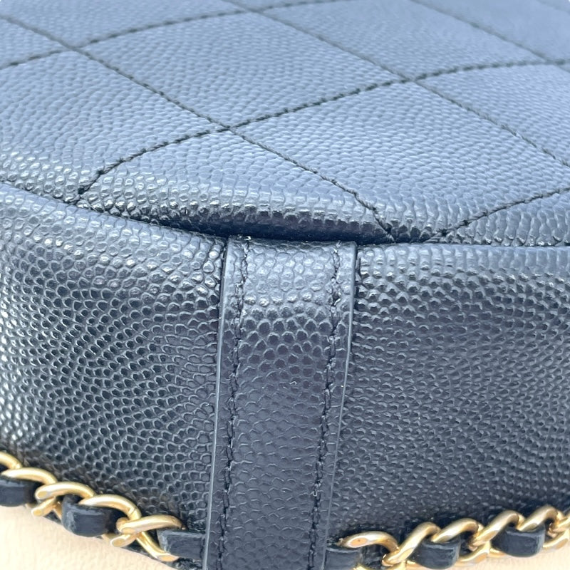 シャネル CHANEL 巾着ショルダー 27番台 ベージュ GD金具 カーフ レディース ショルダーバッグ