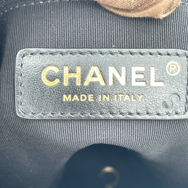 シャネル CHANEL 巾着ショルダー 27番台 ベージュ GD金具 カーフ レディース ショルダーバッグ