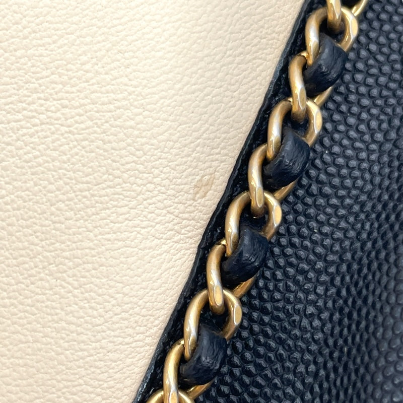 シャネル CHANEL 巾着ショルダー 27番台 ベージュ GD金具 カーフ レディース ショルダーバッグ