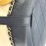 シャネル CHANEL 巾着ショルダー 27番台 ベージュ GD金具 カーフ レディース ショルダーバッグ
