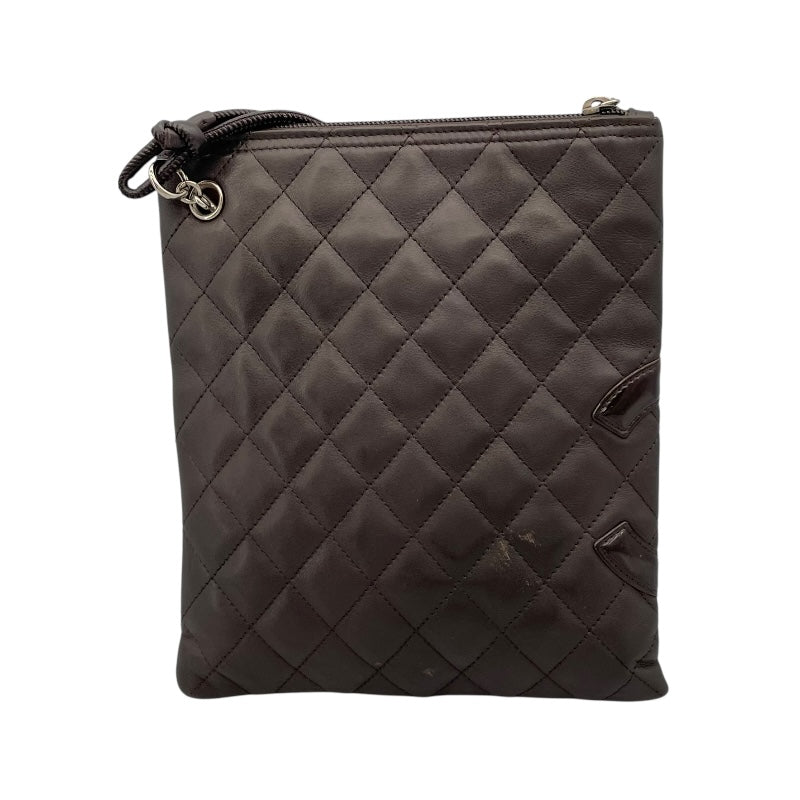 シャネル CHANEL カンボンライン ショルダー 10番台 ブラック SV金具 カーフ レディース ショルダーバッグ