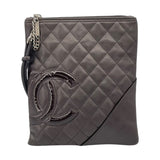 シャネル CHANEL カンボンライン ショルダー 10番台 ブラック SV金具 カーフ レディース ショルダーバッグ