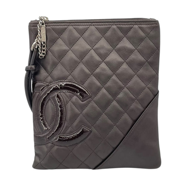 シャネル CHANEL カンボンライン ショルダー 10番台 ブラック SV金具 カーフ レディース ショルダーバッグ