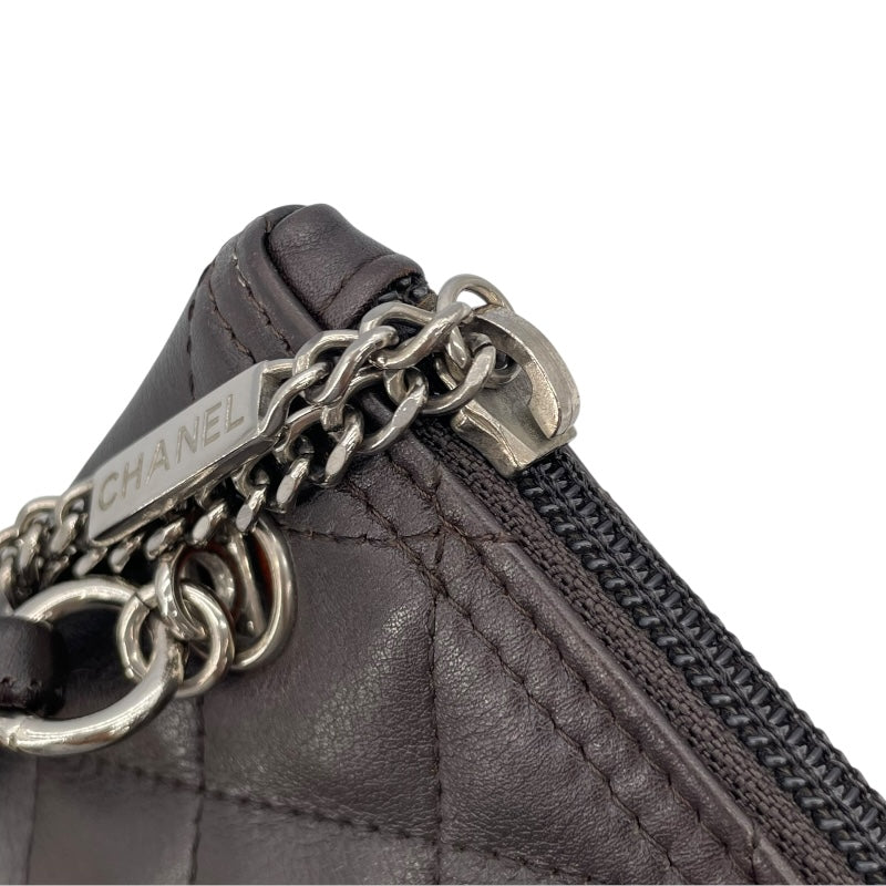 シャネル CHANEL カンボンライン ショルダー 10番台 ブラック SV金具 カーフ レディース ショルダーバッグ