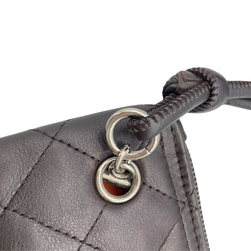 シャネル CHANEL カンボンライン ショルダー 10番台 ブラック SV金具 カーフ レディース ショルダーバッグ