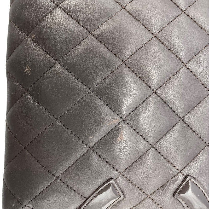 シャネル CHANEL カンボンライン ショルダー 10番台 ブラック SV金具 カーフ レディース ショルダーバッグ