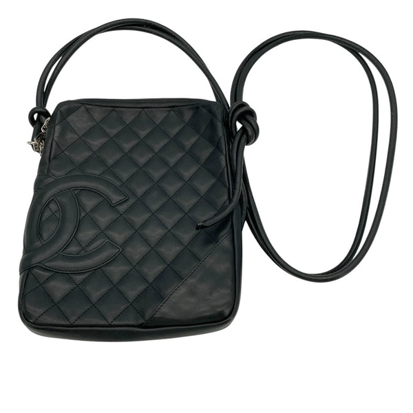 シャネル CHANEL カンボンライン ショルダー ミディアム A25178 9番台 ブラック SV金具 ラム レディース ショルダーバッグ