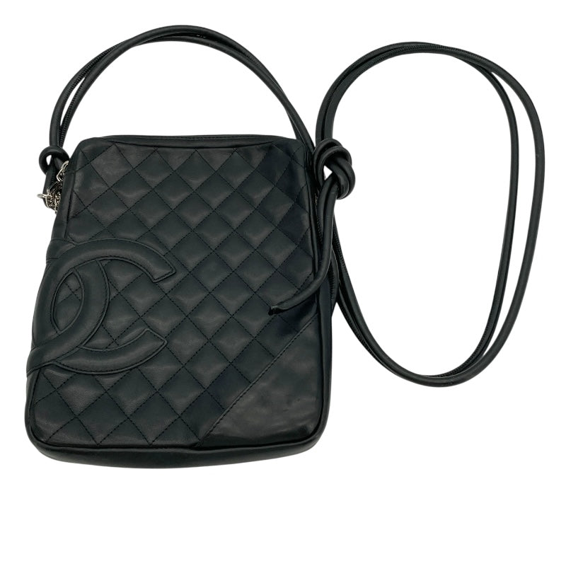 シャネル CHANEL カンボンライン ショルダー ミディアム A25178 9番台 ブラック SV金具 ラム レディース ショルダーバッグ