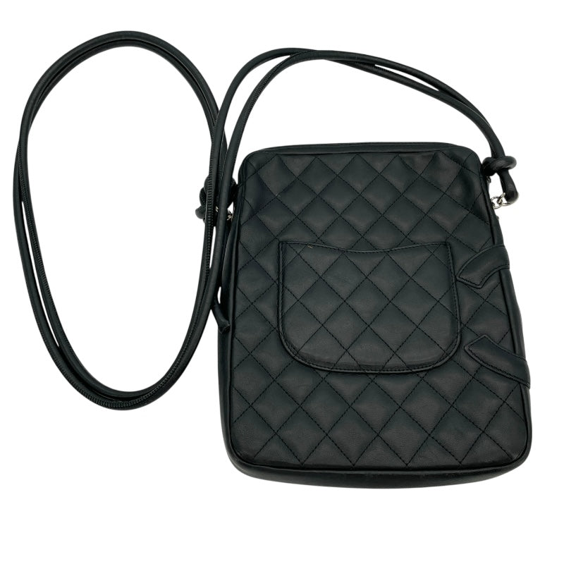 シャネル CHANEL カンボンライン ショルダー ミディアム A25178 9番台 ブラック SV金具 ラム レディース ショルダーバッグ