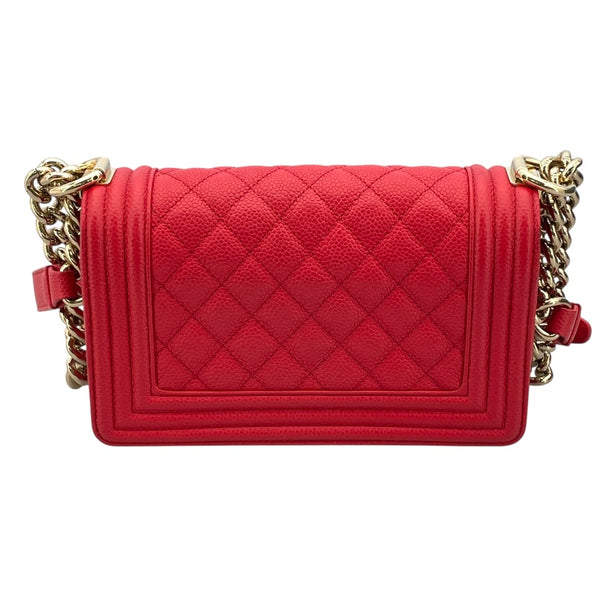 シャネル CHANEL ボーイシャネル スモール A67085 レッド GD金具 キャビアスキン レディース ショルダーバッグ
