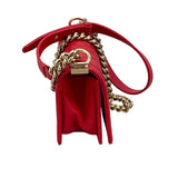シャネル CHANEL ボーイシャネル スモール A67085 レッド GD金具 キャビアスキン レディース ショルダーバッグ