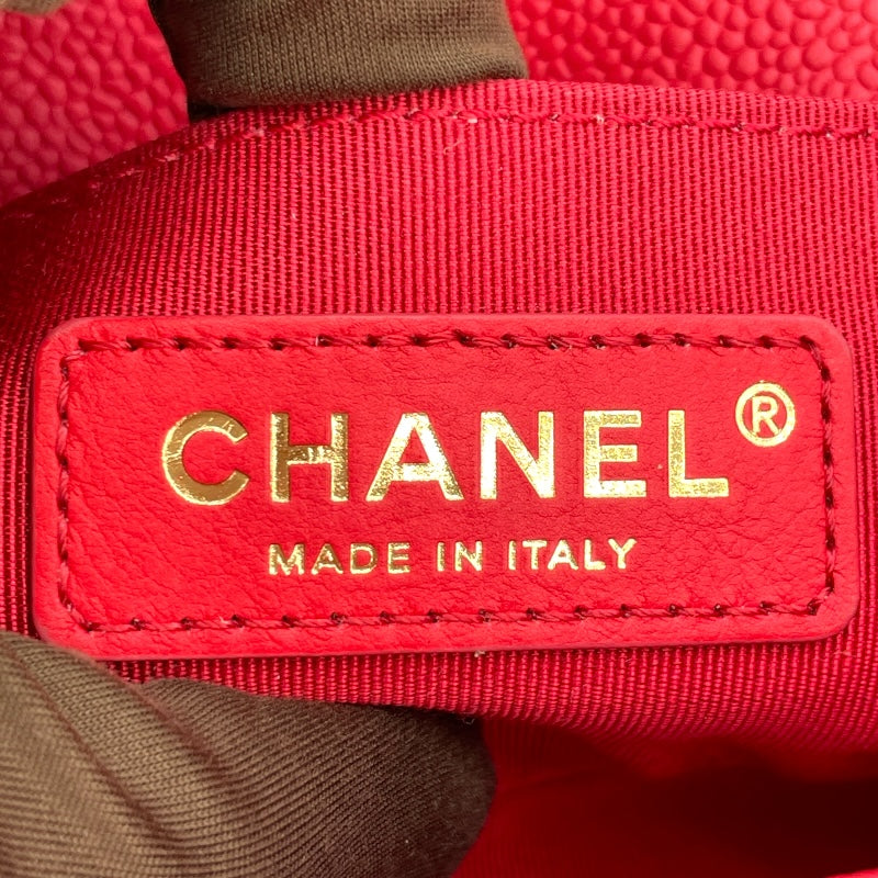 シャネル CHANEL ボーイシャネル スモール A67085 レッド GD金具 キャビアスキン レディース ショルダーバッグ
