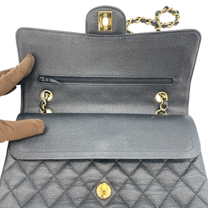 シャネル CHANEL マトラッセ25 A01112 ブラック GD金具 キャビア レディース ショルダーバッグ