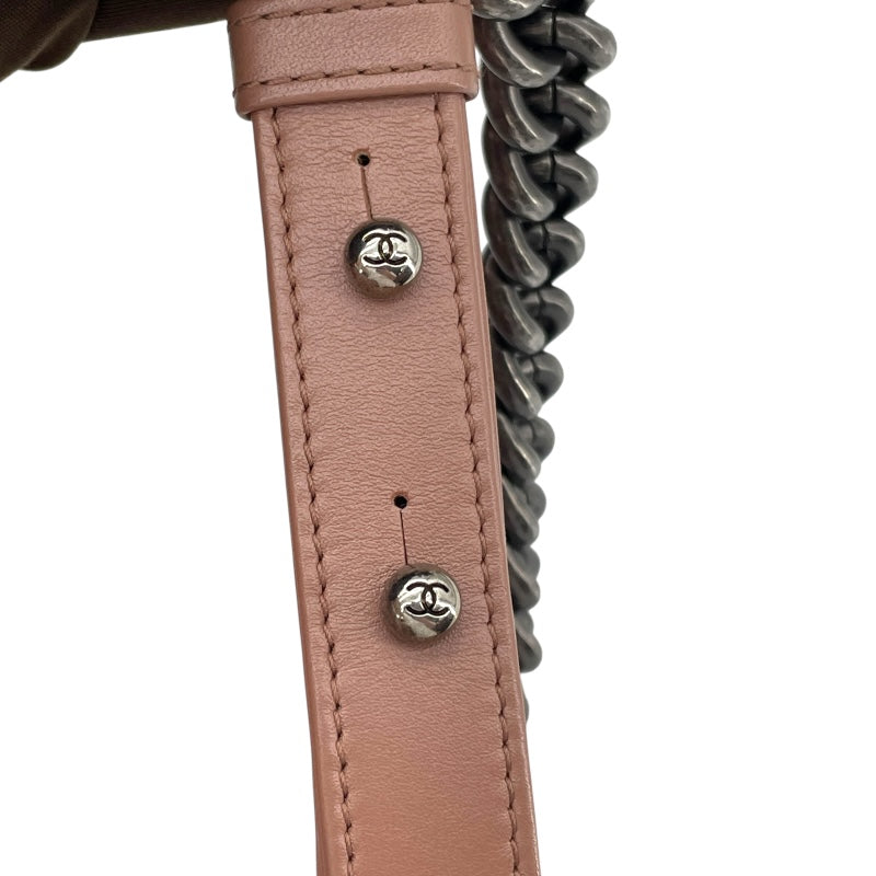 シャネル CHANEL ボーイシャネル25 A67086 20番台 ベージュ SV金具 ラム レディース ショルダーバッグ