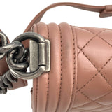 シャネル CHANEL ボーイシャネル25 A67086 20番台 ベージュ SV金具 ラム レディース ショルダーバッグ
