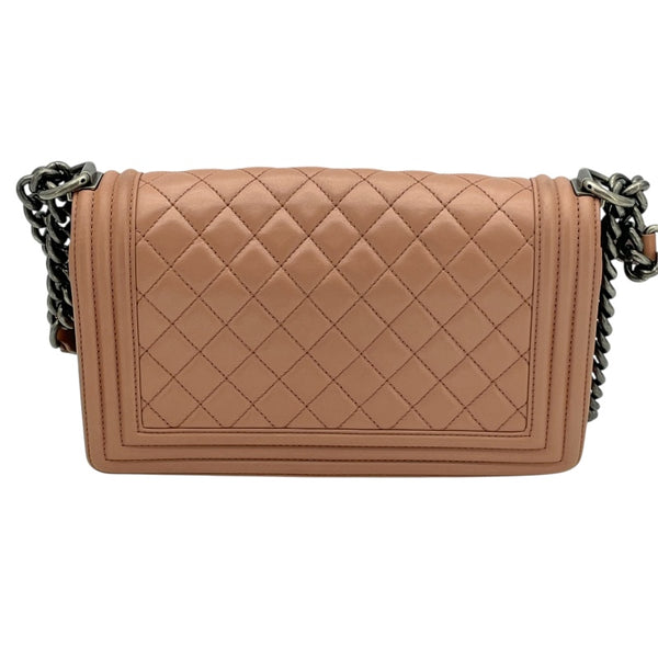 シャネル CHANEL ボーイシャネル25 A67086 20番台 ベージュ SV金具 ラム レディース ショルダーバッグ