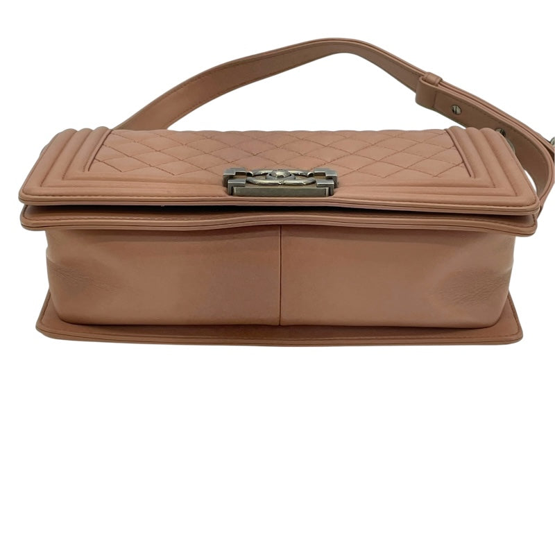シャネル CHANEL ボーイシャネル25 A67086 20番台 ベージュ SV金具 ラム レディース ショルダーバッグ