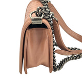 シャネル CHANEL ボーイシャネル25 A67086 20番台 ベージュ SV金具 ラム レディース ショルダーバッグ