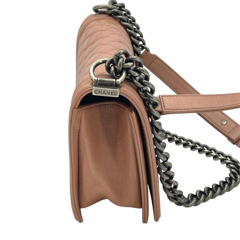シャネル CHANEL ボーイシャネル25 A67086 20番台 ベージュ SV金具 ラム レディース ショルダーバッグ