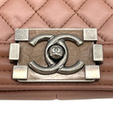 シャネル CHANEL ボーイシャネル25 A67086 20番台 ベージュ SV金具 ラム レディース ショルダーバッグ