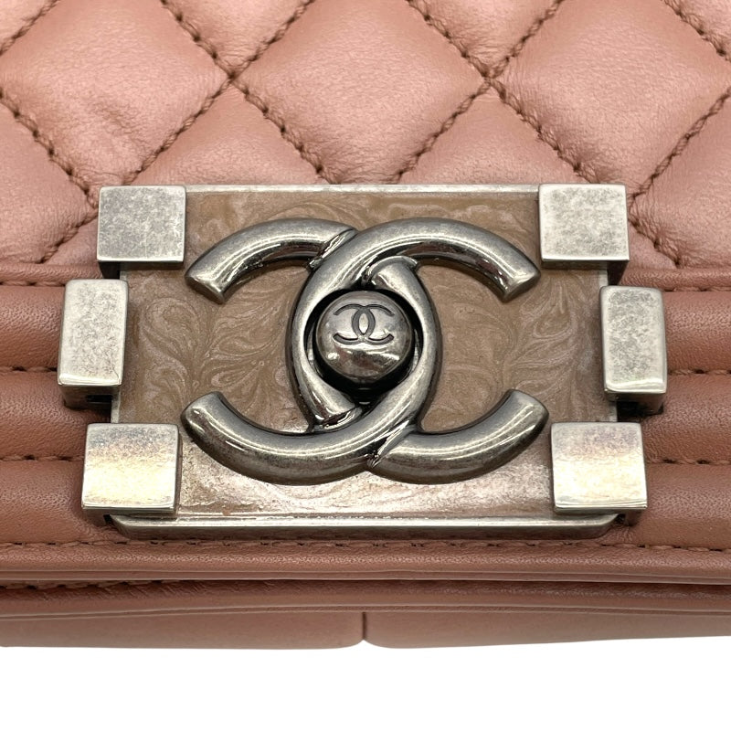シャネル CHANEL ボーイシャネル25 A67086 20番台 ベージュ SV金具 ラム レディース ショルダーバッグ