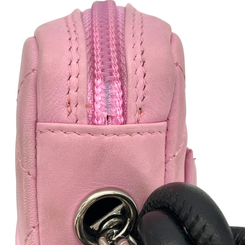 シャネル CHANEL カンボンライン スモールショルダーバッグ A25177 8番台 ブラック×ピンク SV金具 カーフ レディース ショルダーバッグ