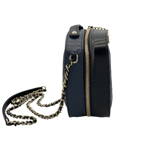 シャネル CHANEL 2WAY ショルダー 27番台 ネイビー GD金具 カーフ レディース ショルダーバッグ