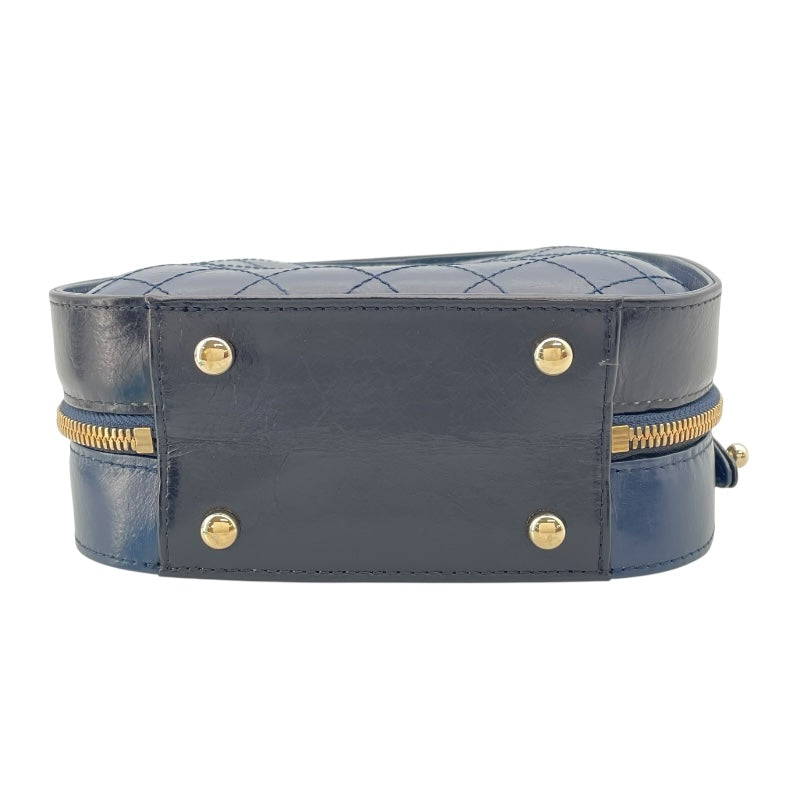 シャネル CHANEL 2WAY ショルダー 27番台 ネイビー GD金具 カーフ レディース ショルダーバッグ