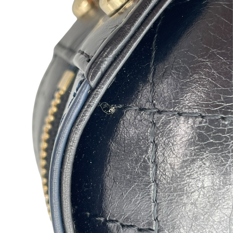 シャネル CHANEL 2WAY ショルダー 27番台 ネイビー GD金具 カーフ レディース ショルダーバッグ