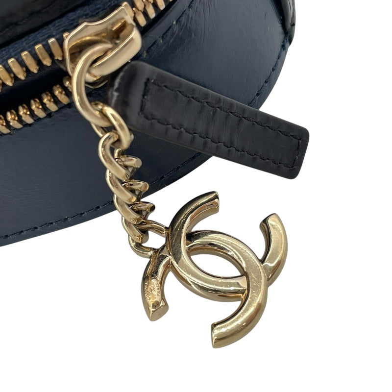 シャネル CHANEL 2WAY ショルダー 27番台 ネイビー GD金具