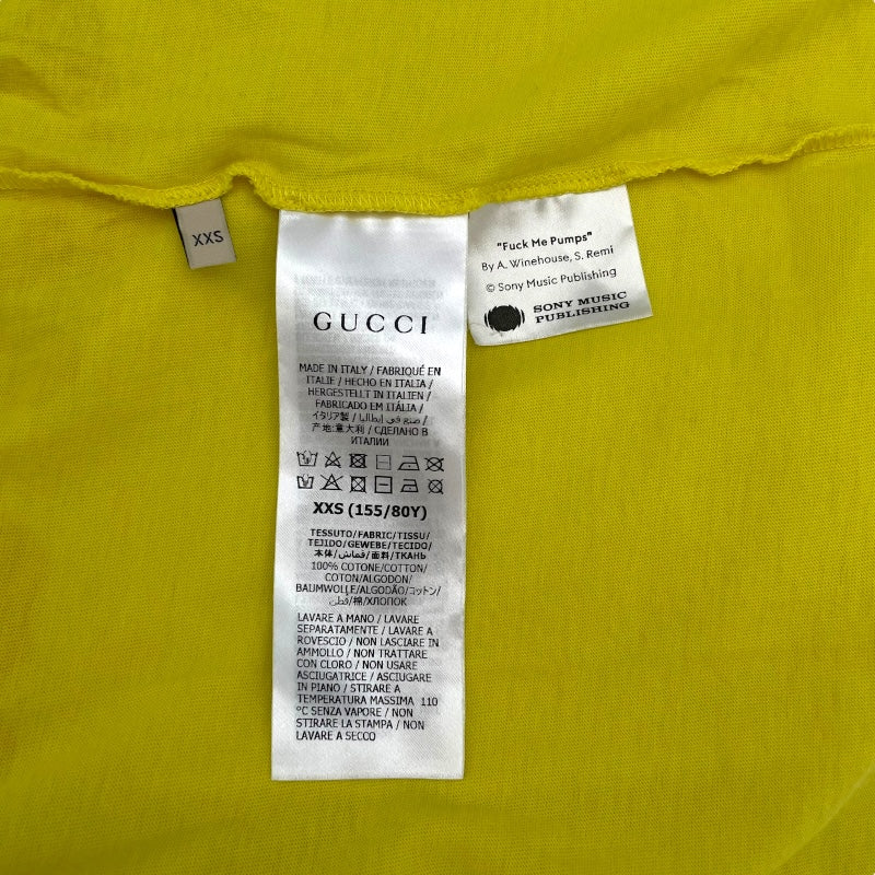 グッチ GUCCI 100周年 ロゴプリント 半袖Tシャツ 615044 イエロー コットン メンズ 半袖Ｔシャツ