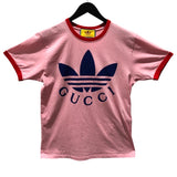 グッチ GUCCI ×adidasロゴプリント半袖Tシャツ 702612 コットン メンズ 半袖Ｔシャツ